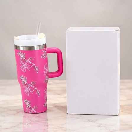 Stanley Style Floral Print Tumbler - Drinkware
