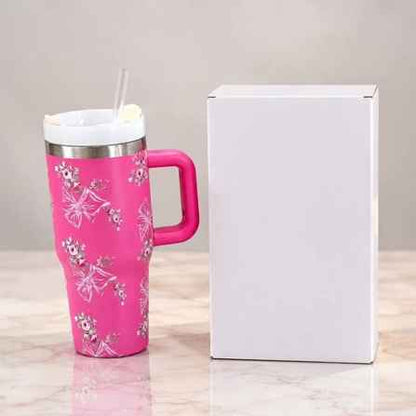 Stanley Style Floral Print Tumbler - Drinkware