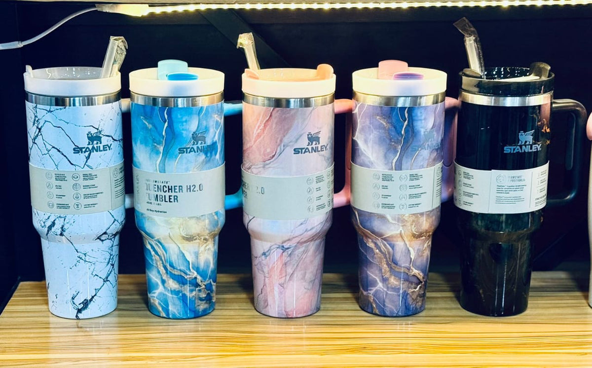 Stainless Steel Stanley Tumbler Glossy Marble Shades 1200ml