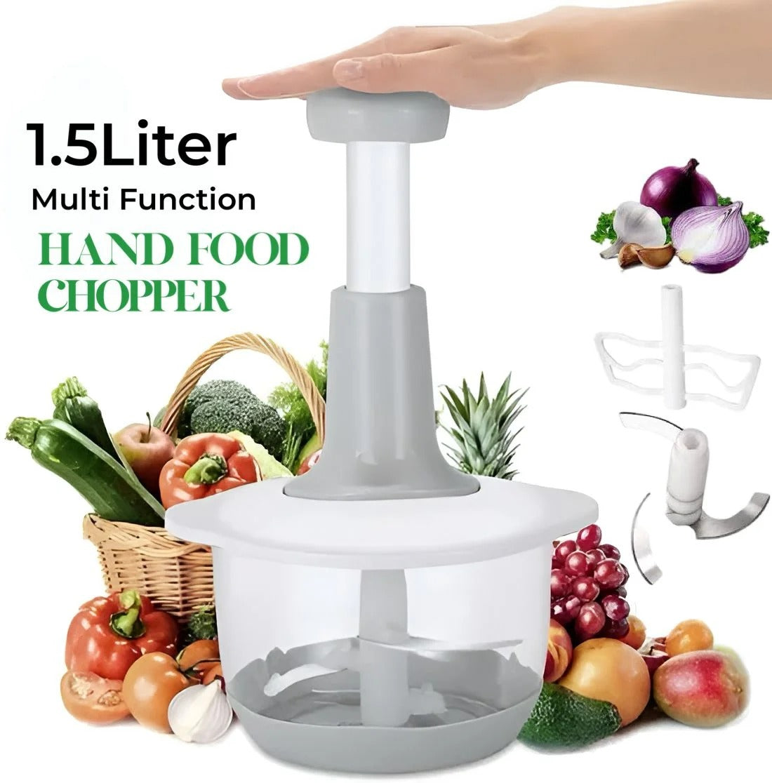Manual Push Food Chopper