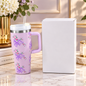 Stanley Style Lavender Floral Print Tumbler - Drinkware
