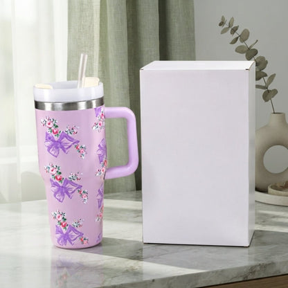 Stanley Style Lavender Floral Print Tumbler - Drinkware